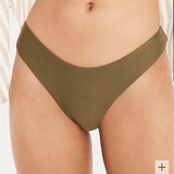 J. Crew Curved Waist Cheeky Bikini Bottom Green Size Medium NWT - Picture 3 of 11